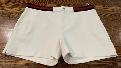 Gucci Shorts Size M White Nylon Stripe Retro 32" Waist 3.5" Inseam James Bond - Image 1 of 4