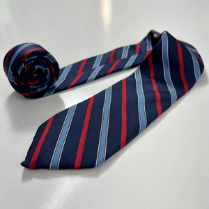 Yves Saint Laurent YSL Herren Krawatte Schwarz Blau Rot Weiß Gestreift Ganzseidenkrawatte - Bild 1 von 8