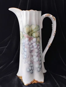 Handbemalter viktorianischer Porzellankrug mit Goldrand, signiert - Bild 1 von 12