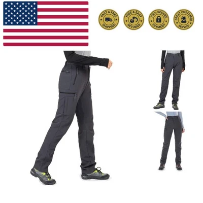 Mujer-Vellón-Forrado-Senderismo-Pantalones Nieve-Esquí-Pantalones Resistencia al Agua-Exterior-Suave... Foto 1 de 4