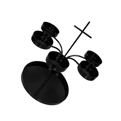  Black Candle Holder Tealight Cemetery Lantern Stand Ancestor Worship - Image 1 of 4