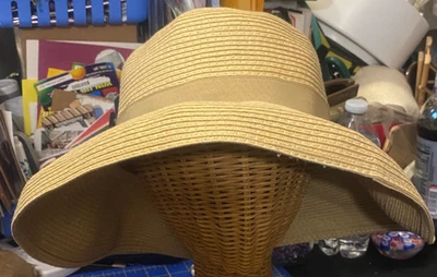 Магидная Бумажная Соломенная Лента Корона Гибкая Широкополая Упаковываемая Шляпа от Солнца Тост Нейтральная - Изображение 1 из 4