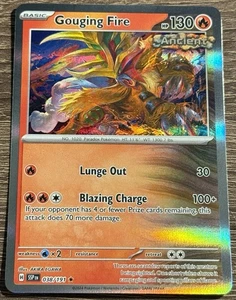 Gouging Fire Holo Rare 038/191 Pokemon SV08: Surging Sparks (L) - Picture 1 of 2