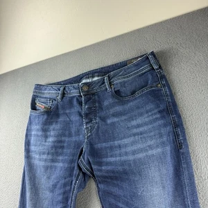 Diesel Jeans Men’s 36x30* Blue Zatiny Bootcut Whiskered Stretch Button Dark Wash - Picture 1 of 14