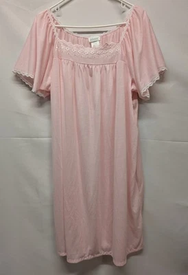 Camisón suave para mujer Adonna rosa manga corta cuello ojales XL Foto 1 de 4