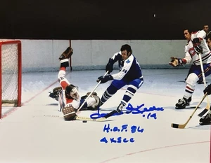 ¡Foto 8x10 firmada por Dave KEON! ¡Hojas de arce Toronto! ¡Con Howe con inscripciones! Con certificado de autenticidad - Imagen 1 de 2