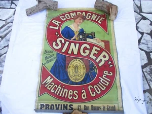 SINGER AFFICHE PUBLICITAIRE 120 x 80 ANNEES 30 SUR ZINC - Foto 1 di 24