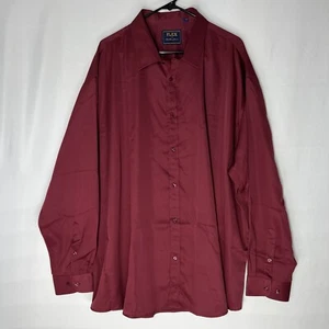 Flex Luxury Collection Shirt Mens 5XL Maroon Long Sleeve Button Up Dress/Casual - Picture 1 of 10