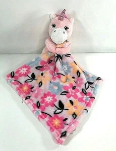 Piccoli inizi rosa bianco peluche unicorno che tiene fiori coperta di sicurezza Lovey - Foto 1 di 4
