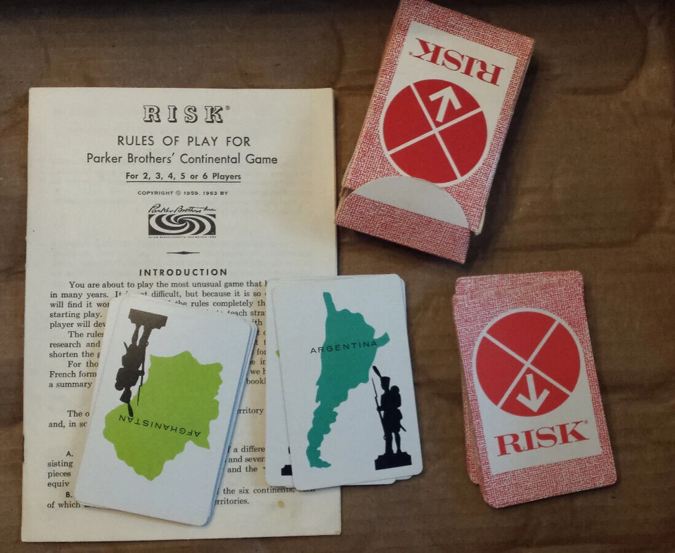 all 44 Cards & Instructions from 1968 RISK game - Image 1 of 1