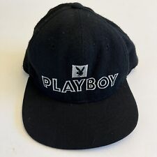 Vintage Playboy Bunny Logo Snapback Black & White Trucker Hat - Nice! Official