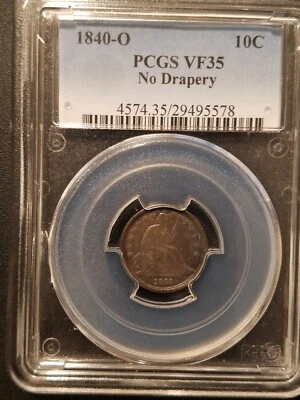 1840-O No Drapery Seated Liberty Dime * PCGS VF35 * Mintage 1,175,000  - Image 1 of 4
