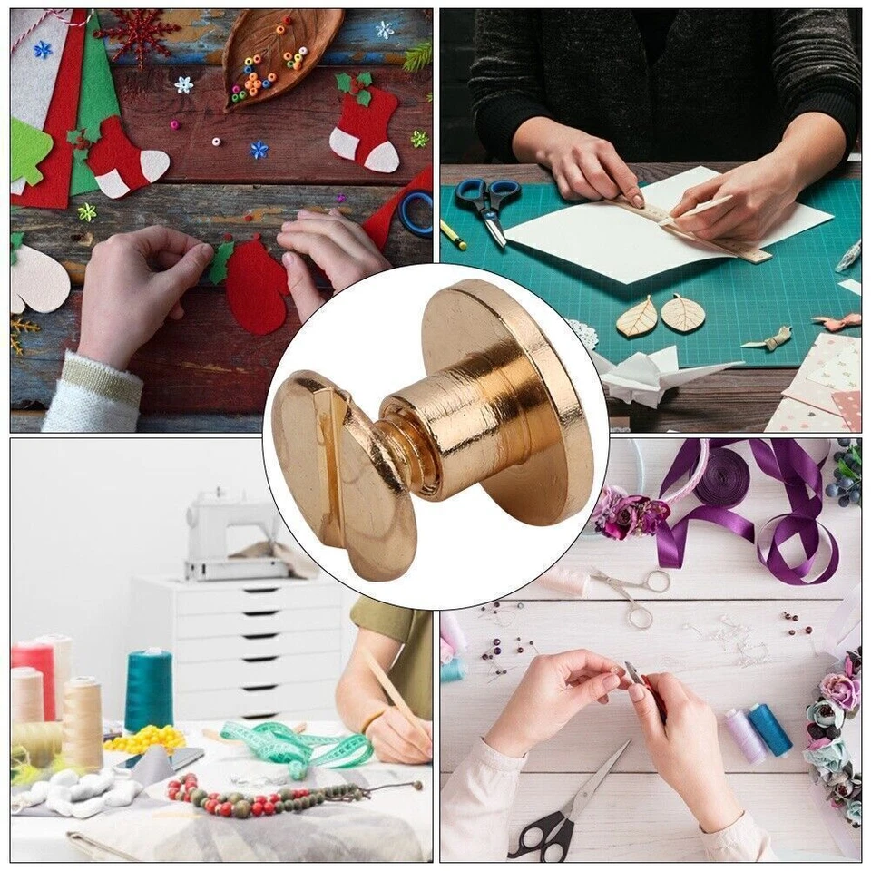 50 juegos de tornillos de cabeza plana de latón de 6,5 mm remaches para clavos hágalo usted mismo artesanía de cuero Foto 1 de 4