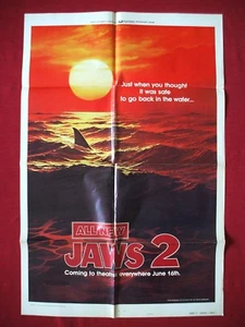 JAWS 2 * 1978 ORIGINAL FILMPLAKAT 27x41 VINTAGE SHARK RED SEA TEASER HALLOWEEN - Bild 1 von 9