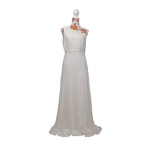 NWT Carmen Marc Valvo Sz 8 Gown Ivory Beaded Bridal Bride Formal Prom Wedding - Picture 1 of 16