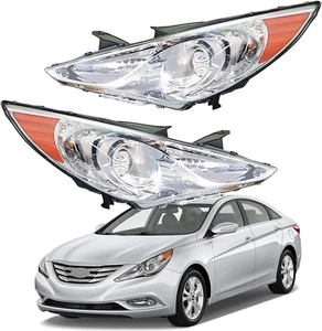 Headlights Headlamp for 2011-2014 Hyundai Sonata Projector Headlight Clear Lens - Picture 1 of 6