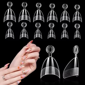Short Almond Nail Tips Half Cover, 600PCS Extra Short Almond Soft Gel Nail Ti... - Picture 1 of 4