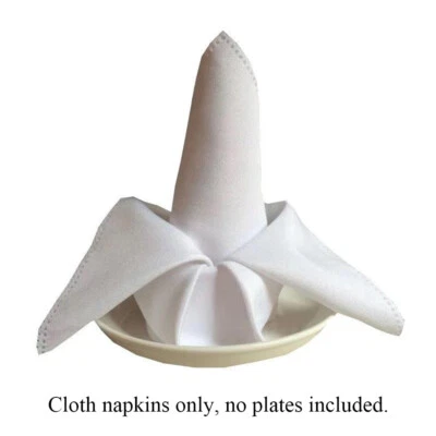 Napkin Serviettes Dining Tableware Wedding Party Plain Polyester Cotton Napkins - Image 1 of 4
