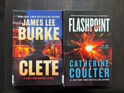 Set of 2 LP Novels "Flashpoint"-Catherine Coulter/"Clete"-James Lee Burke HC '24 - Image 1 of 4