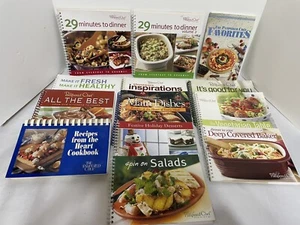 Pampered Chef Cookbook Lot of 13 Salads Desserts Main Dishes Vegetarian Healthy - Imagen 1 de 18