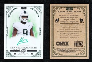 2022 Onyx Vintage Green Signatures /50 Kenneth Walker III #VAKW Rookie Auto RC