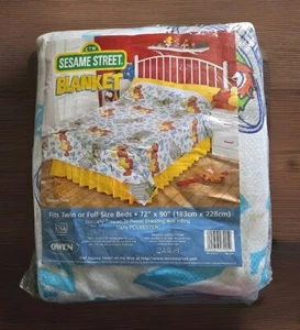 Vintage Sesame Street Blanket 72x90 Snooze Time Design - Picture 1 of 2