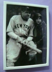1996 Brace 7 x 5 1/2 THE GAME THAT WAS Framed Photo Postcard Babe & Claire Ruth 