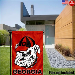 Georgia Bulldogs 2 Sided Garden Flag Outdoor Window Banner New Bull Dogs GA - Picture 1 of 8