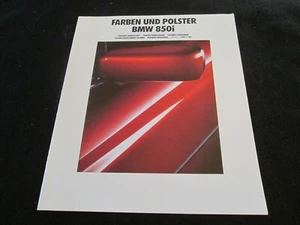 1992 BMW 8 Series Color Chart Brochure E31 Huge 850i Paint Leather Sales Catalog - Picture 1 of 5