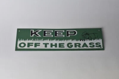 Letrero de advertencia vintage Keep Off The Grass advertencia broma marihuana maceta jardín viejo Foto 1 de 4