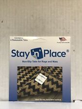 Stay N Place 4 pk. Skid-Resistant Non Slip Tabs Rug/Mat Releasable Tape(LC-15)