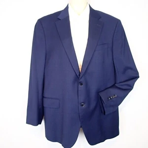 Peter Millar Men's 44r Navy Blue Plaid Wool Blazer Suit Jacket Sport Coat - Picture 1 of 15