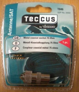 Teccus by Vivanco Video Metall Koaxialkupplung 75 Ohm* so71 - Bild 1 von 4
