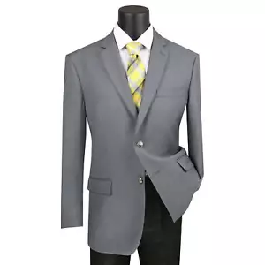 VINCI Men's Gray Reg Fit Notch Lapel Sport Coat - NEW - Picture 1 of 81