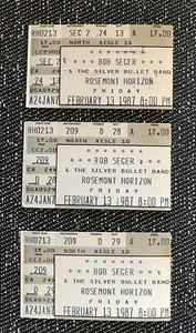 3 Vintage 1987 Bob Seger Band Rosemont Horizon Ticket Stubs Budweiser Adv - Bild 1 von 8