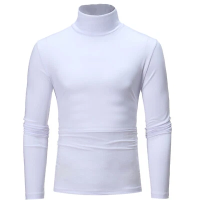 Pullover de cuello alto de manga larga para hombre Prendas para el torso Cálido Informal Calce ajustado Camiseta Foto 1 de 3