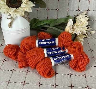 Vintage Bucilla Tapestry Wool 40 Yds Each Lot of 5 Orange Color 008 No. 6511 ~ - Image 1 of 4