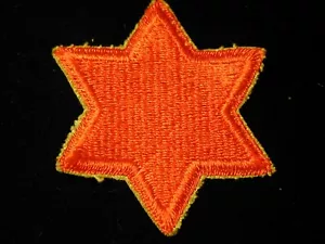 Old US Army 6. Infanteriedivision Farbe Schulteraufnäher veraltet Schnittkante Khaki - Bild 1 von 3