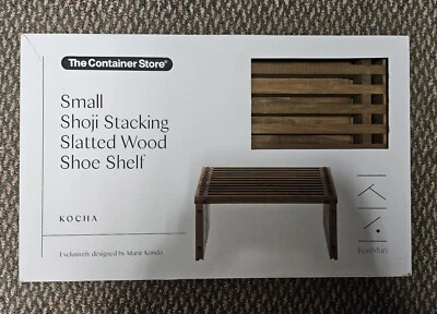 Marie Kondo Shoji Prateleira de Sapato Empilhável Madeira Ripada Kocha Container Store NOVO - Imagem 1 de 3
