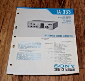 Sony TA 333 Stereo Amplifier Amp Service Manual Original Vintage 1979 RARE - Picture 1 of 7