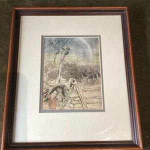 VINTAGE 1914 Arthur Rackham BOOKPLATE Princess Mary’s Gift Book CUSTOM FRAMED- - Picture 1 of 11