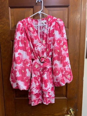 Mini Vestido Torn by Ronny Kobo Cassie Floral con Volantes Mangas Globo Talla 8 Foto 1 de 4