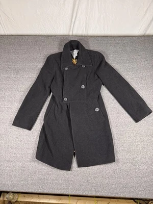 Abrigo para mujer Marvin Richards mediano de lana doble botonadura forrado de leopardo chaquetón Foto 1 de 4