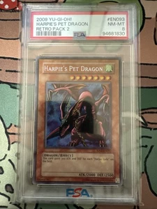 2009 Yu-Gi-Oh! Retro Pack 2 RP02-EN093 Harpie’s Pet Dragon Secret Rare PSA 8 - Picture 1 of 2