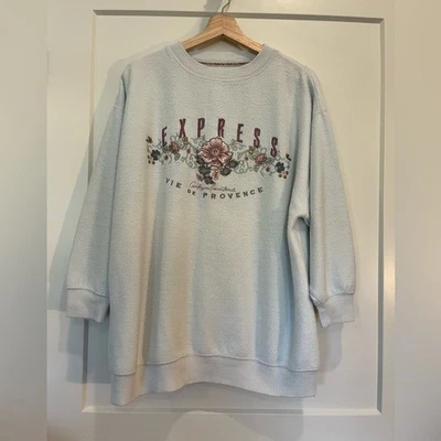 Sudadera Express Athletique De Colección Años 90 Bordada Floral Gran Tamaño Cottagecore Foto 1 de 4