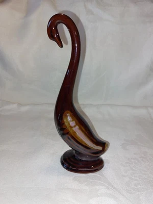 2 Rare Vtg Canadian Art Pottery Long Neck Swan Egret Figurines Unique Colors VGC - Image 1 of 4