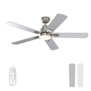 52 Inch Indoor Ceiling Fans with Lights and Remote Control, 6 Speeds Slient R... - Picture 1 of 9