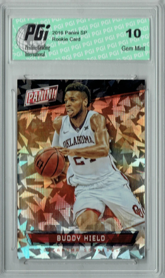 Tarjeta de novato Buddy Hield 2016 Panini Cracked Ice #45 solo 25 hecha IGP 10 Foto 1 de 1