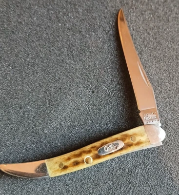 Case USA 2001 610096 SS Texas Toothpick Burnt White Bone Box Pocket Knife - Image 1 of 4