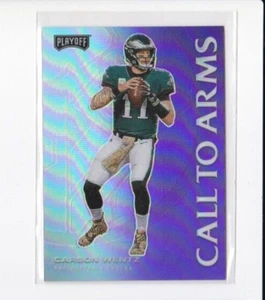 CARSON WENTZ 2020 PANINI PLAYOFF PURPLE PARALLEL CALL TO ARMS INSERT-SHIPS FREE - Picture 1 of 22